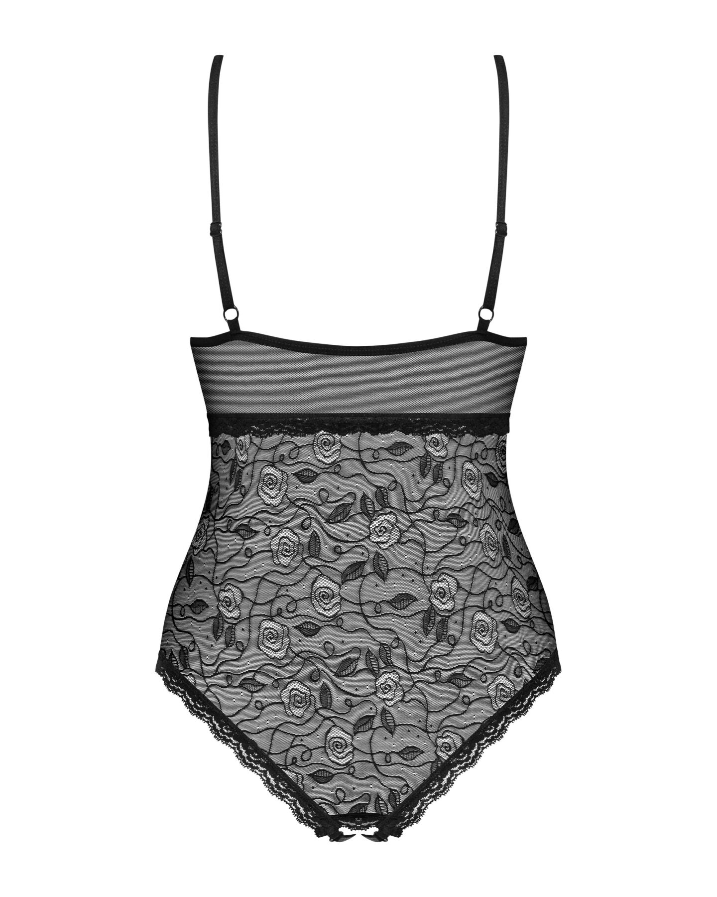 Мереживне боді з доступом Obsessive 818-TED-1 teddy S/M, чорне