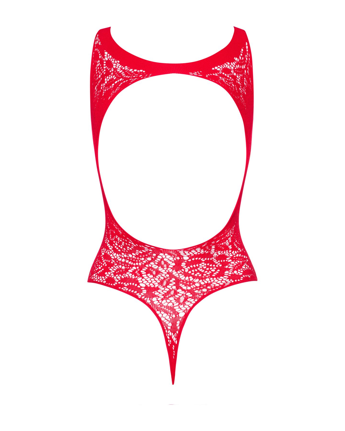 Ажурный бодистокинг с эффектом шнуровки Obsessive B120 teddy red S/M/L, красный
