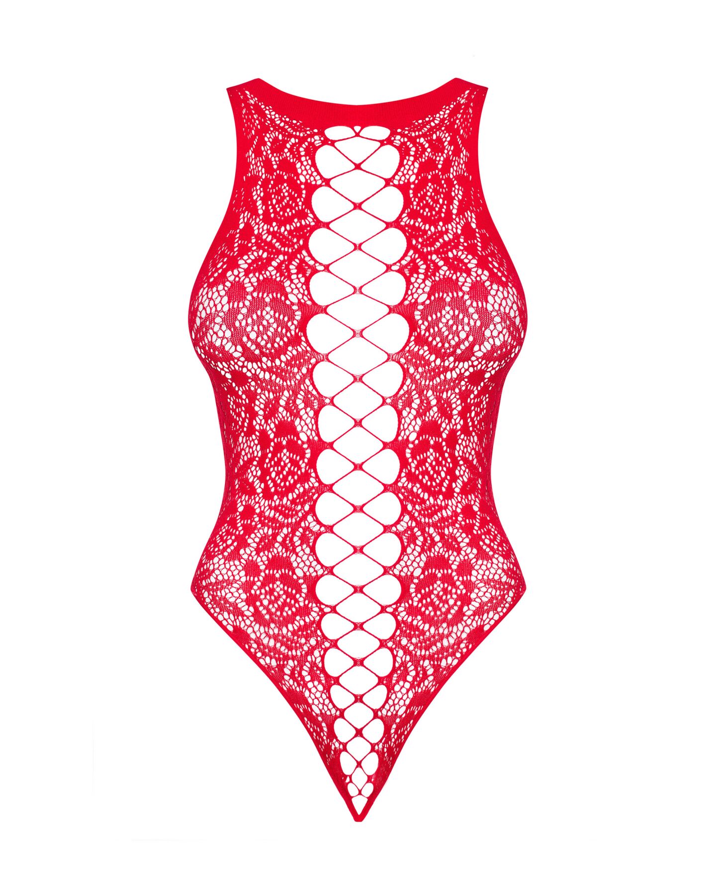 Ажурный бодистокинг с эффектом шнуровки Obsessive B120 teddy red S/M/L, красный