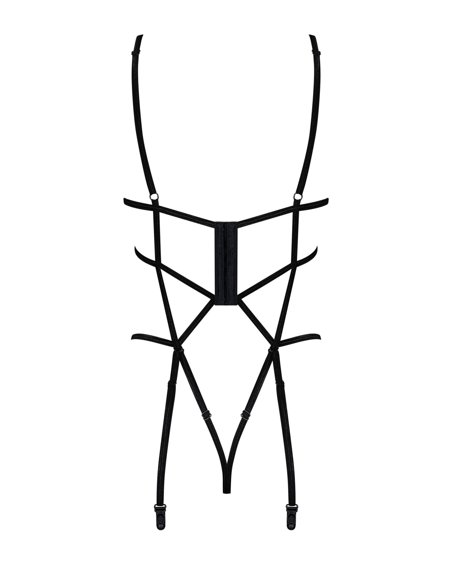 Боди из стреп с доступом Obsessive Badossa crotchless teddy S/M, черный