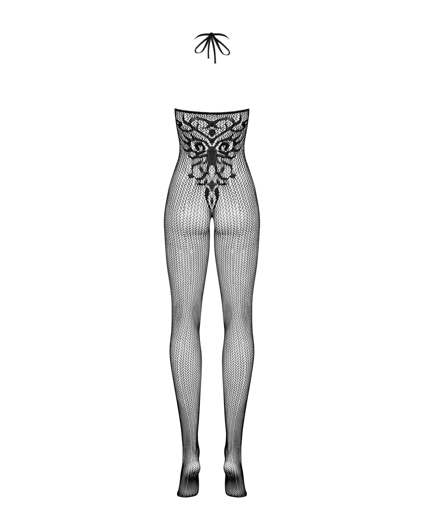 Бодистокинг Obsessive Bodystocking G308 S/M/L, халтер, декор в виде татуировки