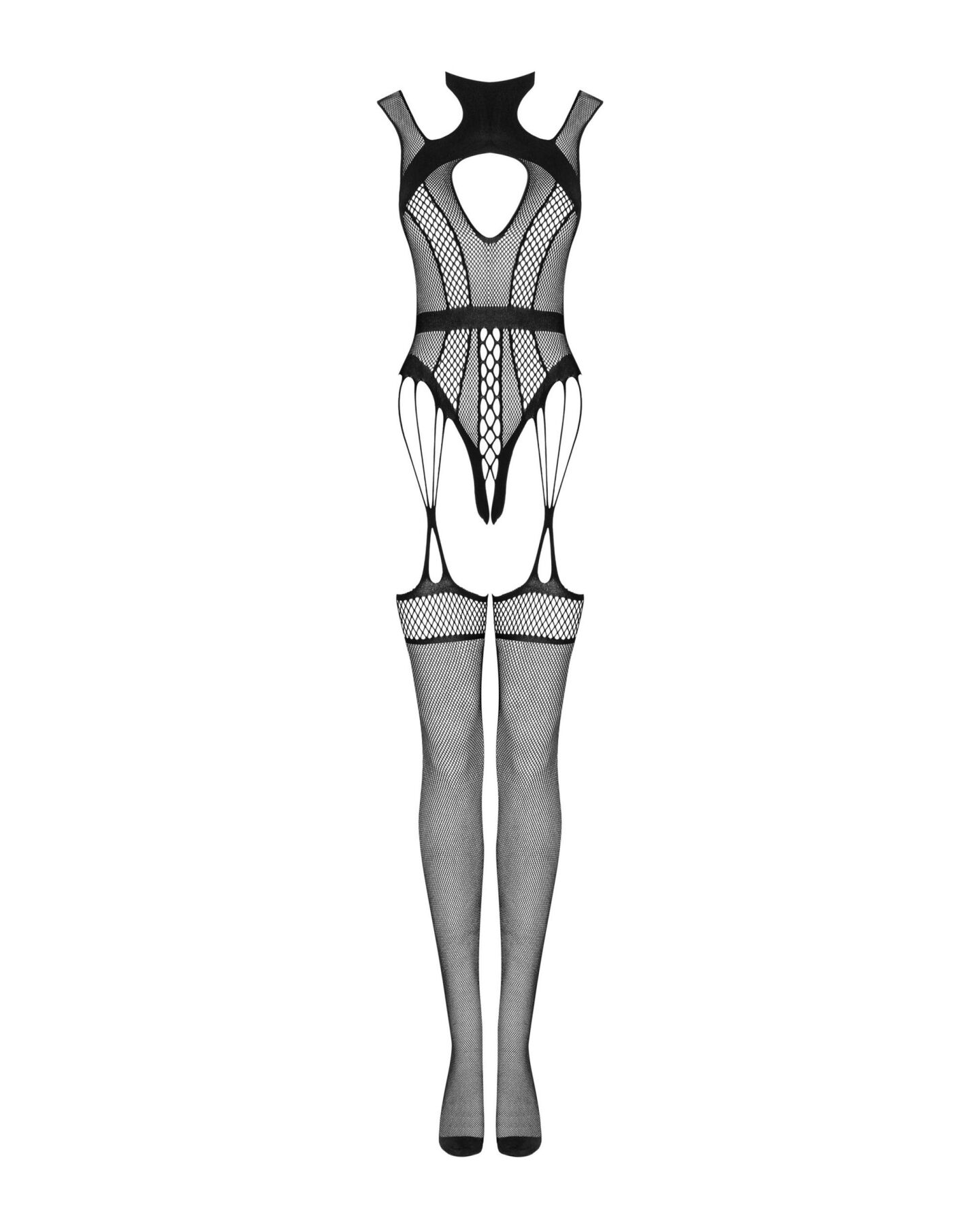 Ажурный бодистокинг с отверстиями Obsessive Bodystocking G327 black S/M/L, комбинезон, с доступом
