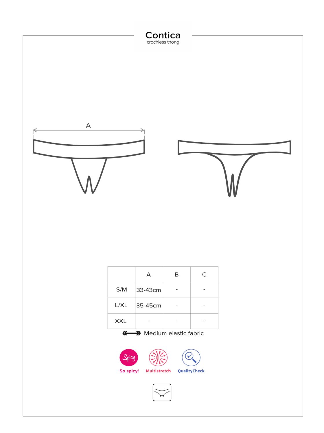 Кружевные танга с доступом Obsessive Contica crothchles thong S/M, черные