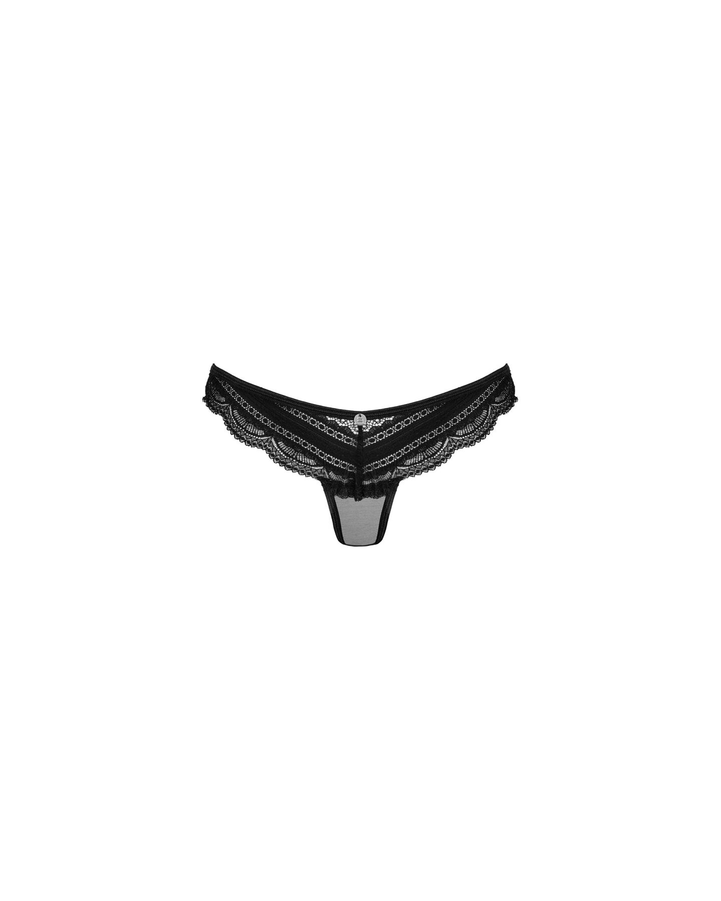 Напівпрозорі трусики з підвіскою Obsessive Ivannes panties black S/M, чорні