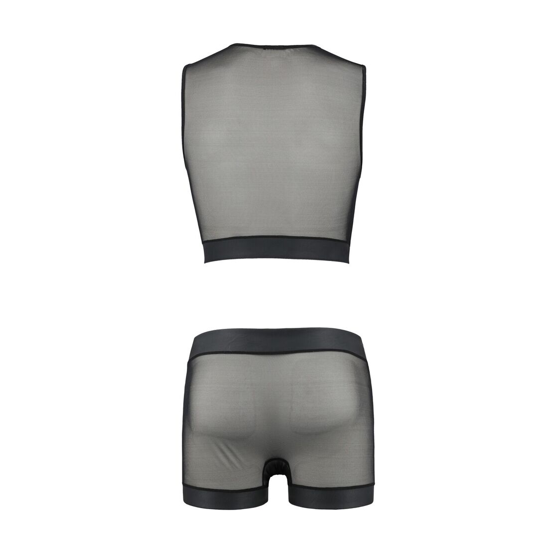 Комплект мужского белья на шнуровке Passion 053 SET WILLIAM L/XL Black, жилет, боксеры