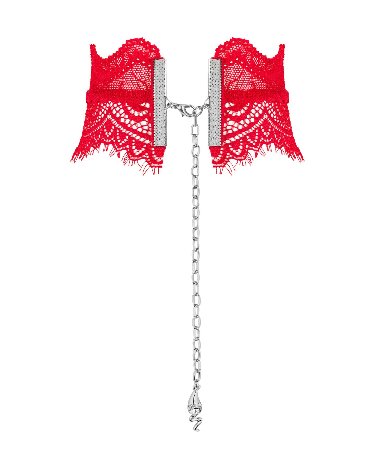 Широкий кружевной чокер Obsessive Bergamore choker, red
