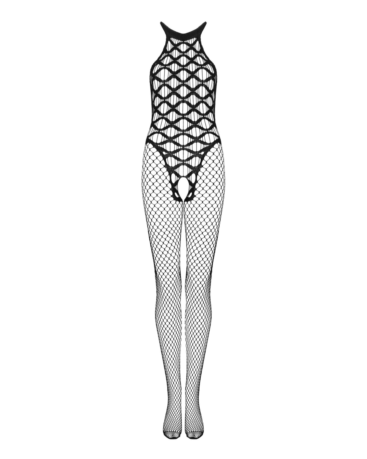Сетчатый бодистокинг с имитацией боди Obsessive Bodystocking G332 S/M/L, black, с доступом