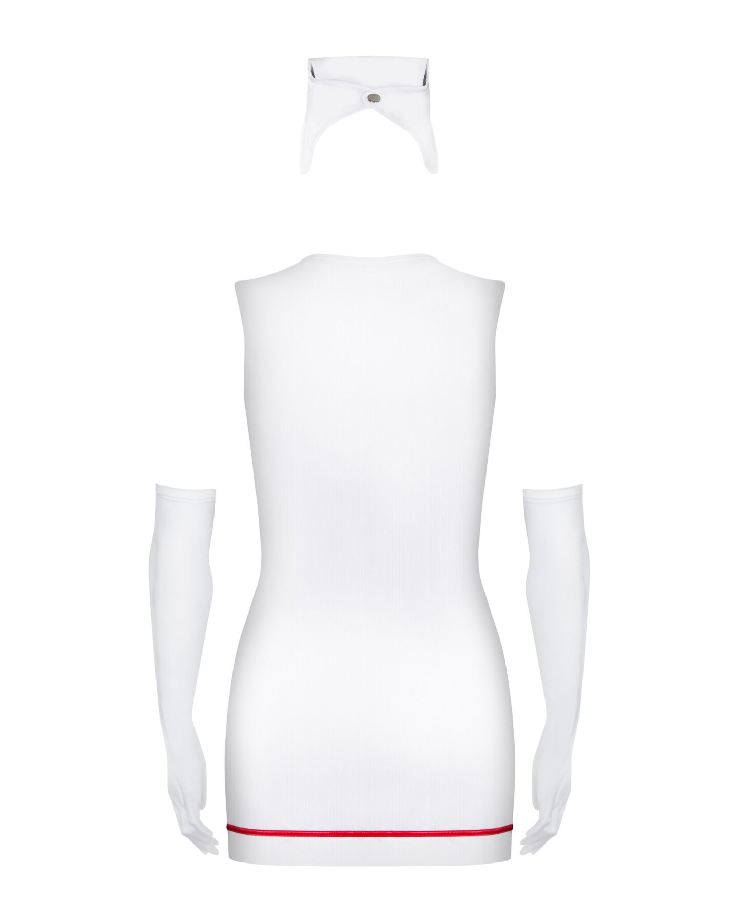 Еротичний костюм медсестри Obsessive Emergency dress S/M, white, сукня, стринги, рукавички, чепчик, стетоскоп