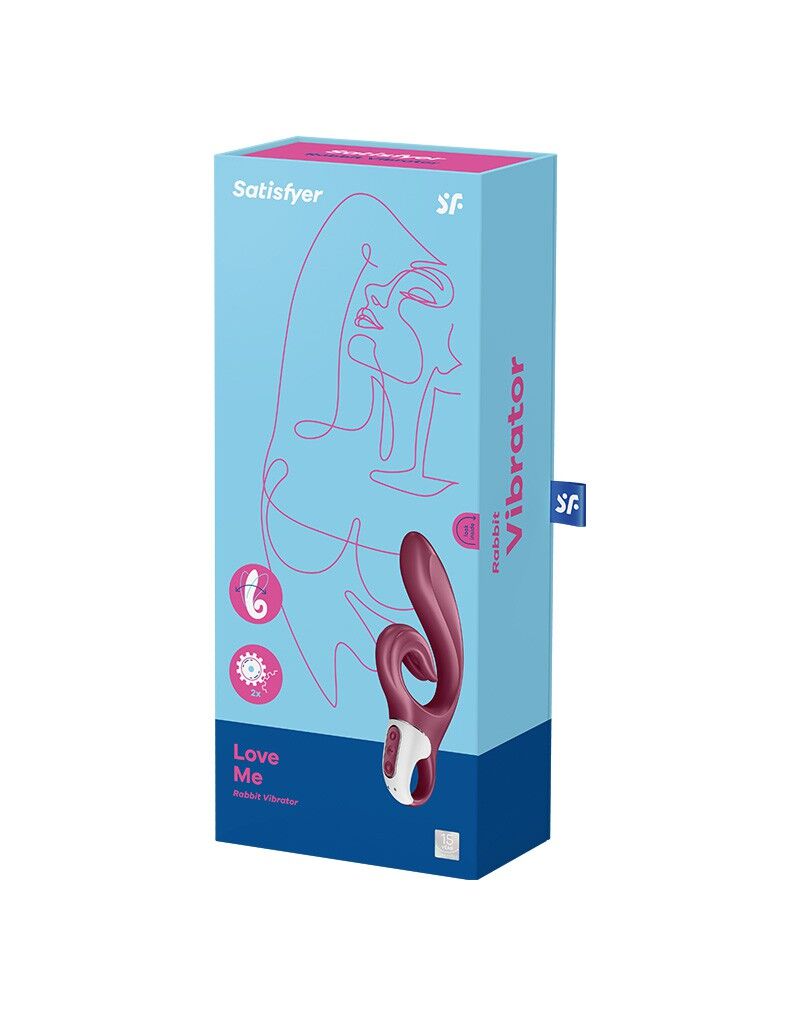 Вібратор-кролик Satisfyer Love Me Red, гнучкий, відросток з потрійним кінчиком