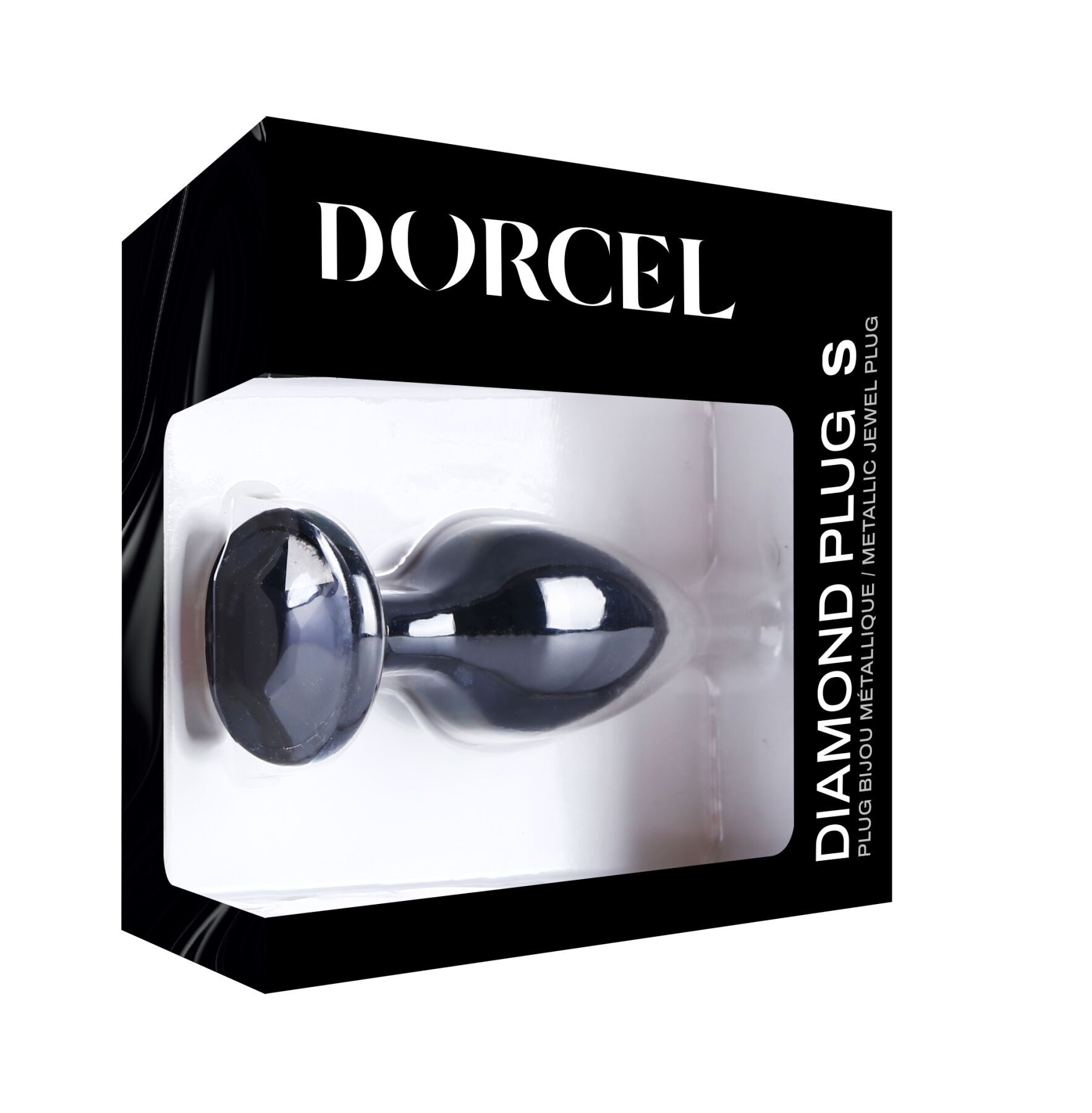 Металева анальна пробка з кристалом Dorcel Diamond Plug Black S (м'яте паковання!!!)
