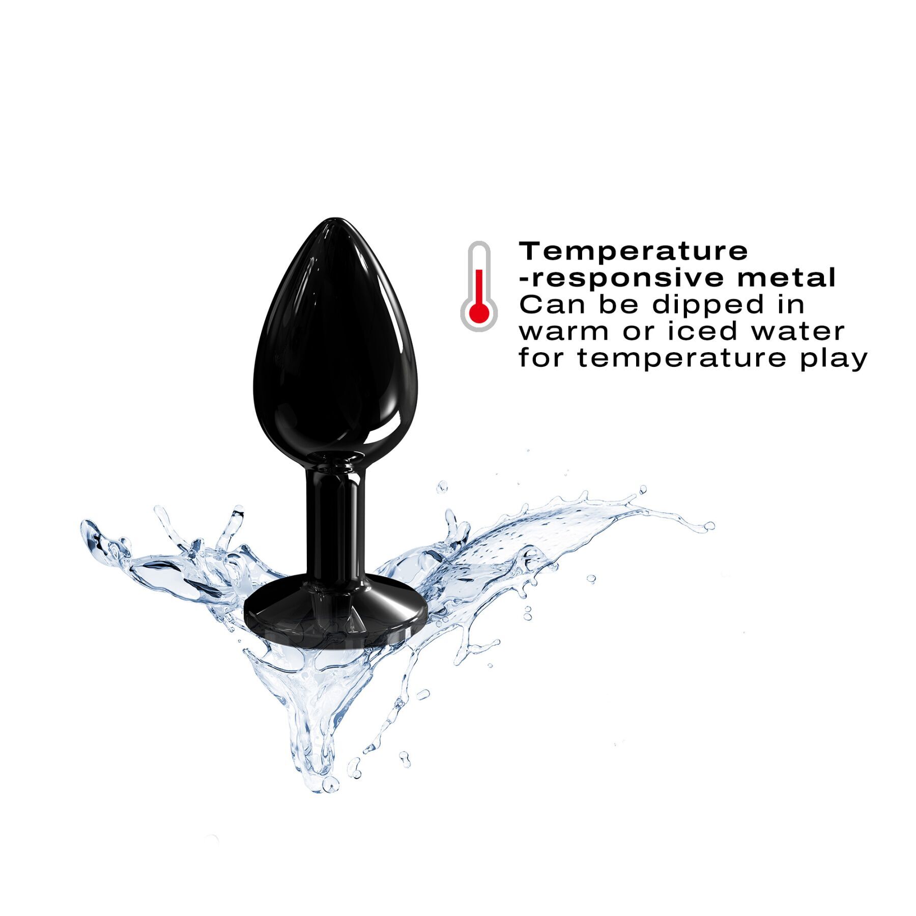 Металева анальна пробка з кристалом Dorcel Diamond Plug Black S (м'яте паковання!!!)