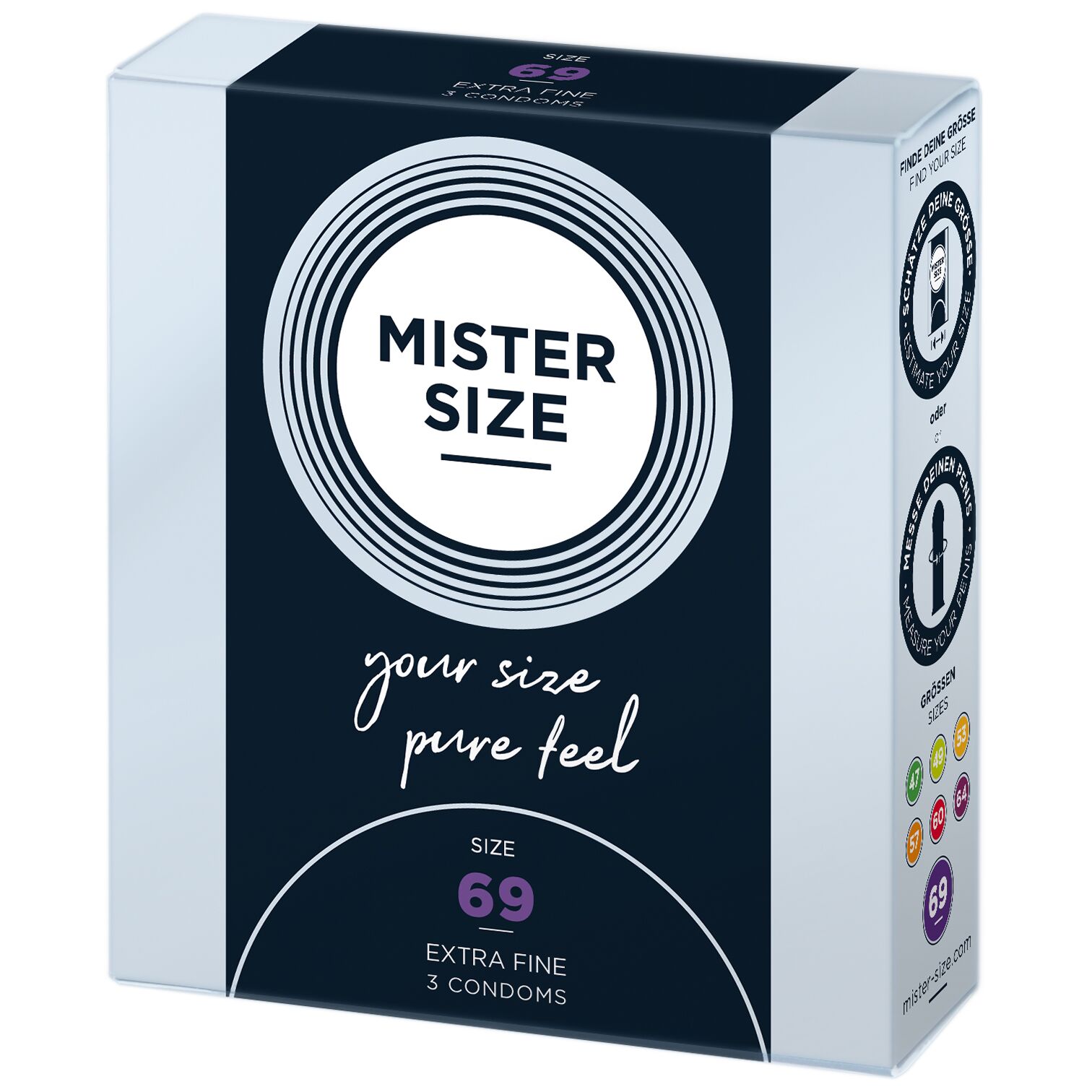 Распродажа!!! Презервативы Mister Size - pure feel - 69 (3 condoms) (срок 04.2026)