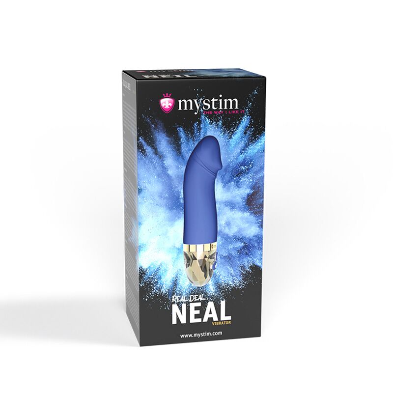 Вібратор Mystim Real Deal Neil Blue, потужний мотор, 8 режимів