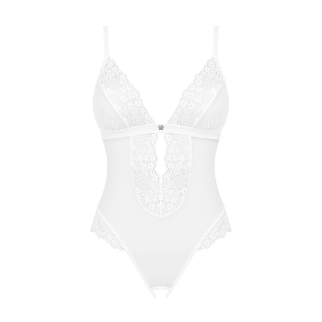 Эротическое полупрозрачное боди Obsessive Heavenlly crotchless teddy XS/S, с доступом