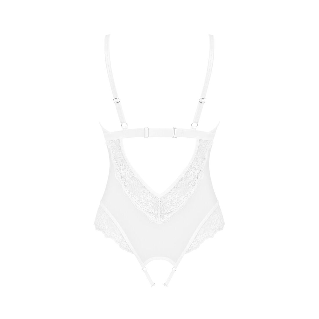 Эротическое полупрозрачное боди Obsessive Heavenlly crotchless teddy XS/S, с доступом