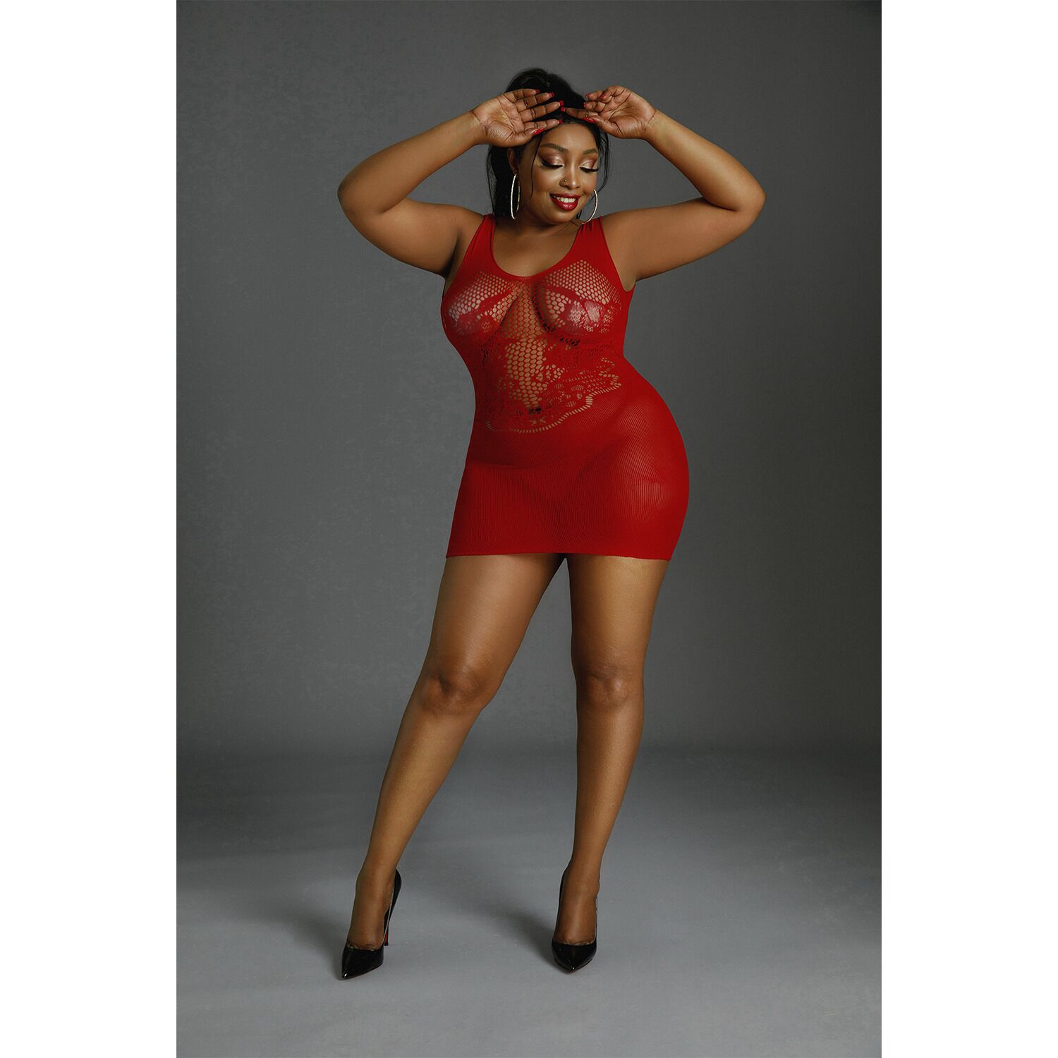 Платье-бодистокинг Moonlight Plus Model 08 XL-XXXL Red