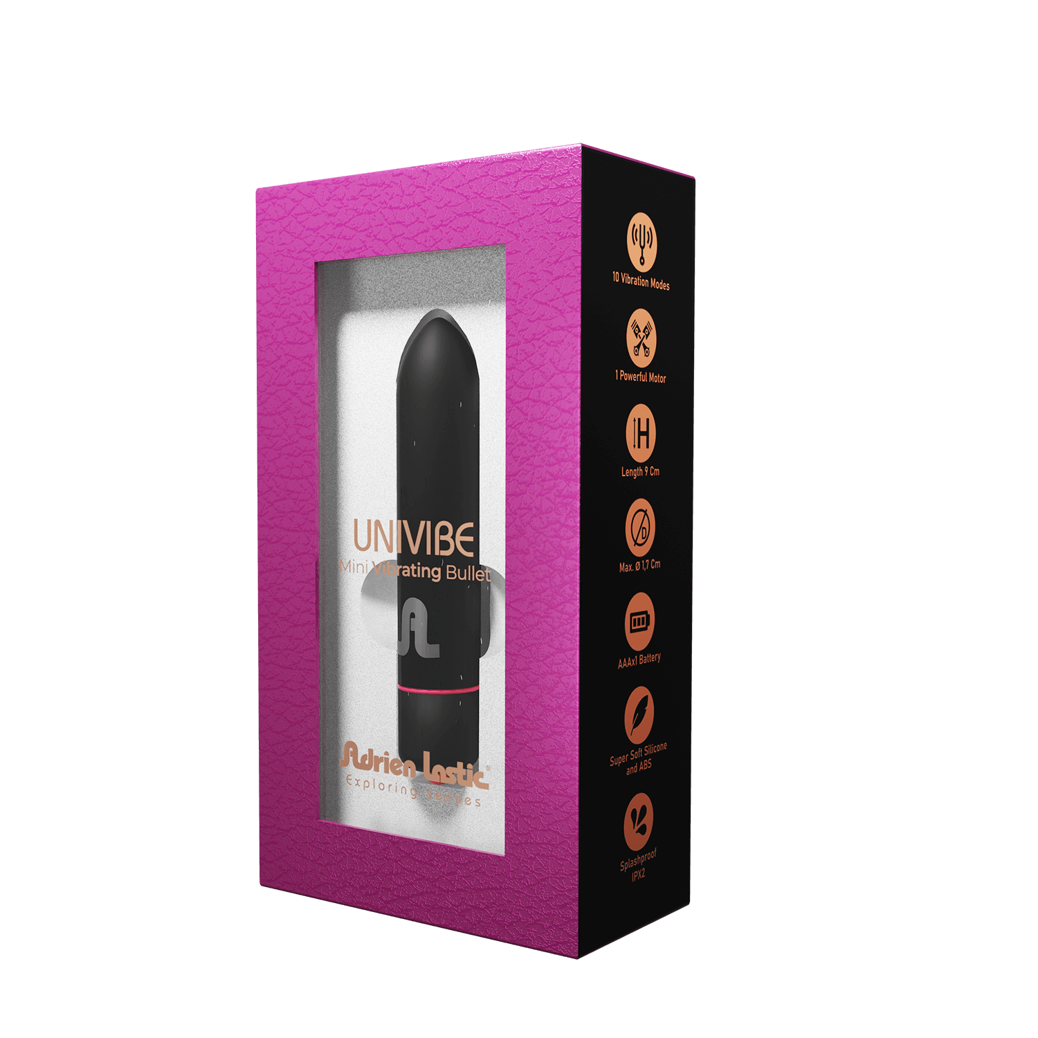 Вибропуля Adrien Lastic Univibe, 10 режимов работы, силикон, на батарейках
