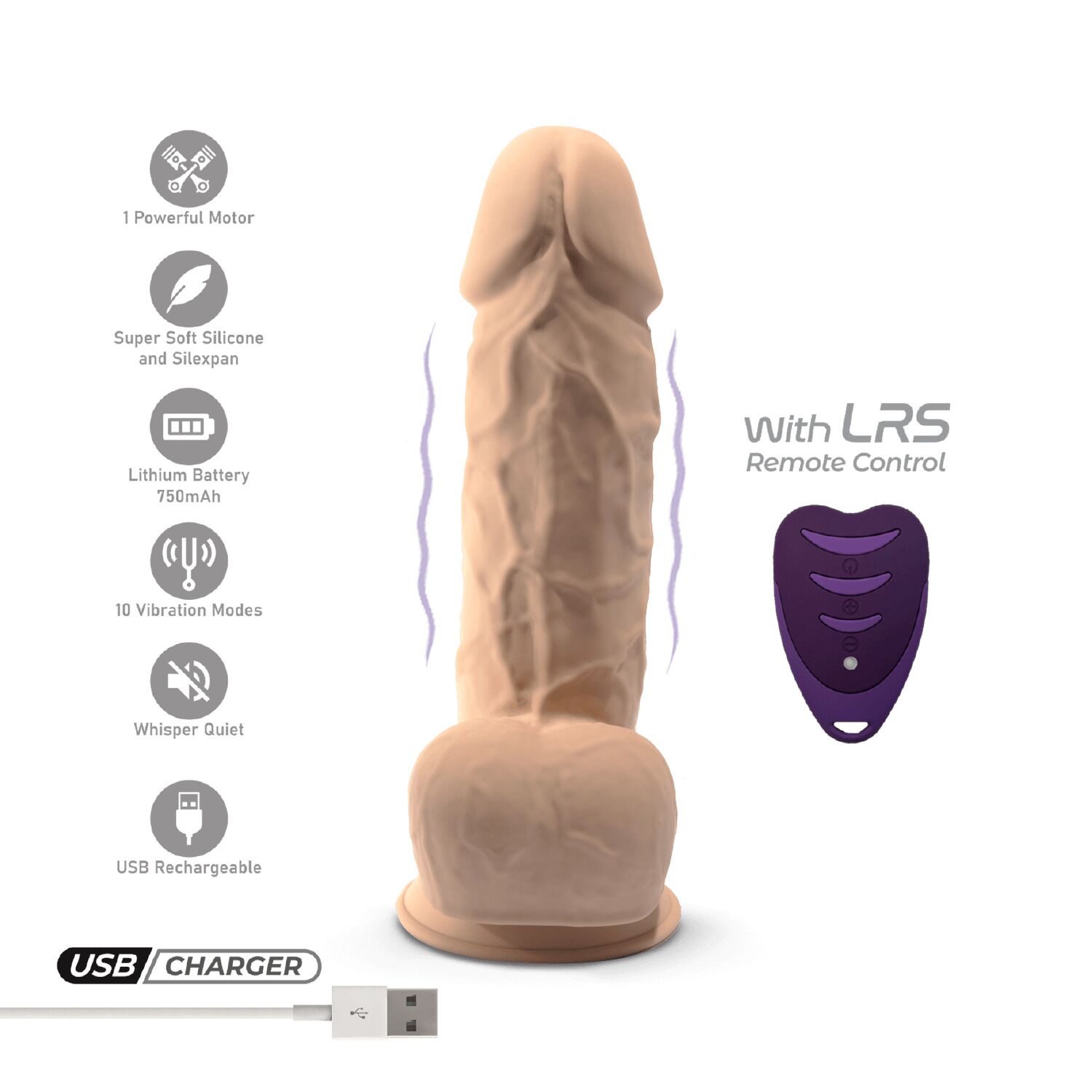 Фалоімітатор з вібрацією SilexD Norman Vibro Flesh (Model 1 size 8,5