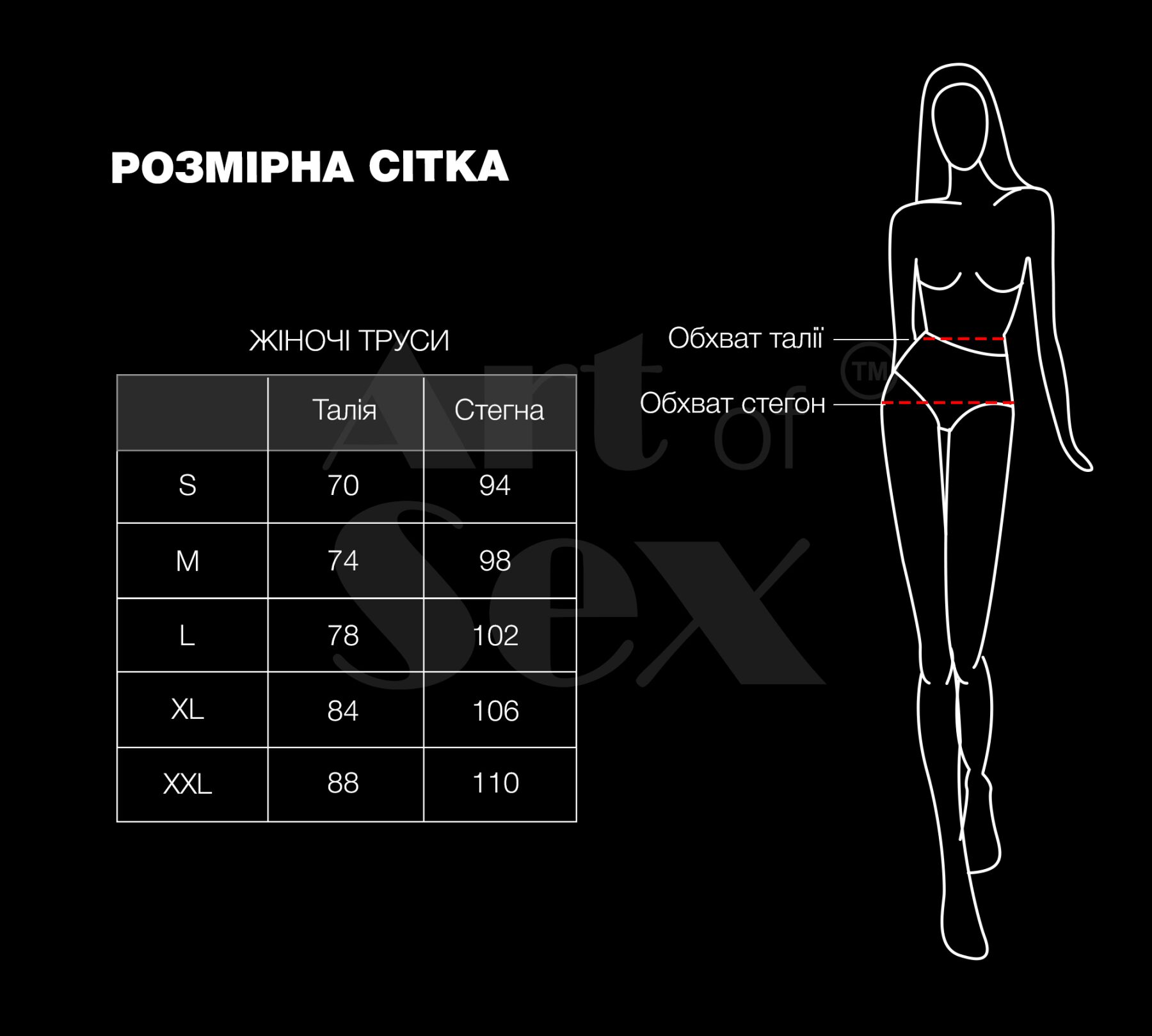 Жіночі трусики Art of Sex - Love Червоні розмір 2XL