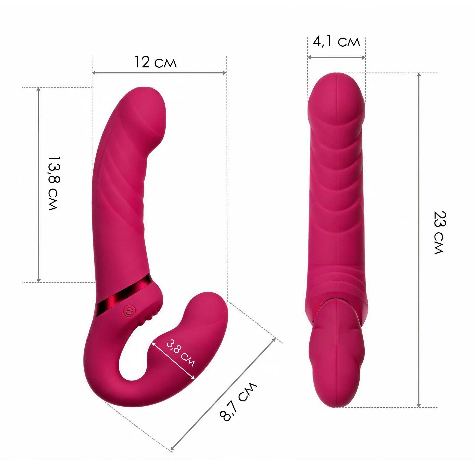 Безремінний смарт-страпон Lovense Lapis vibrating strapless strap-on, 3 мотори