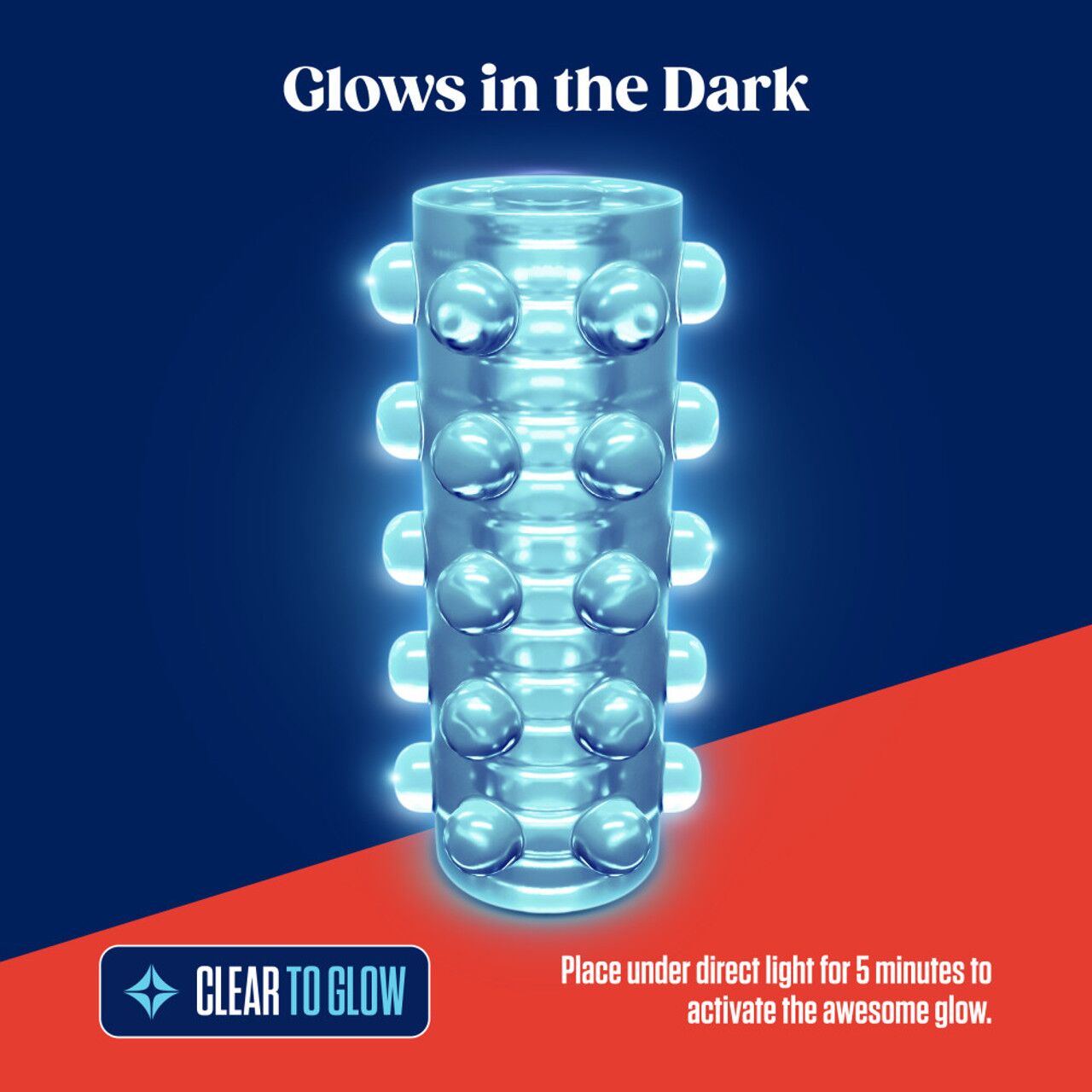 Мастурбатор Blush Rize – Swich Glow in the Dark Masturbator Clear, двусторонний, светится в темноте