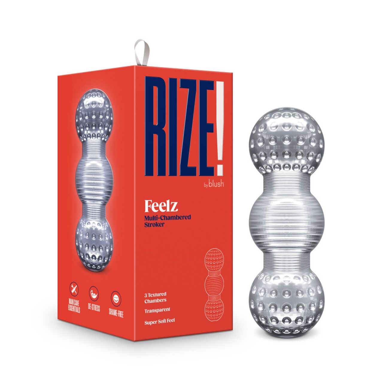 Мастурбатор Blush Rize – Feelz Masturbator – Clear, мультитекстура, ефект вакууму