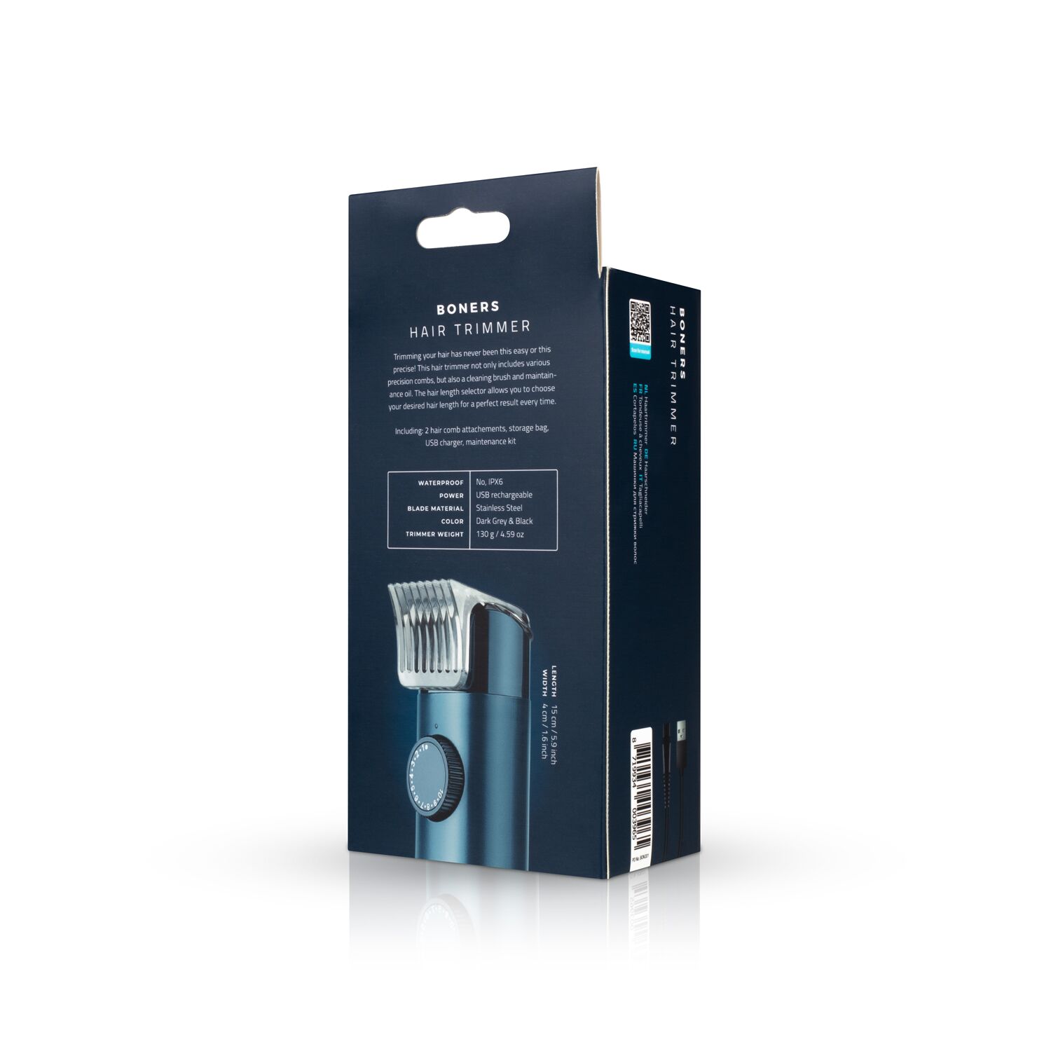 Беспроводной триммер для интимных зон Boners Hair Trimmer Shaver, 10 скоростей, 2 насадки