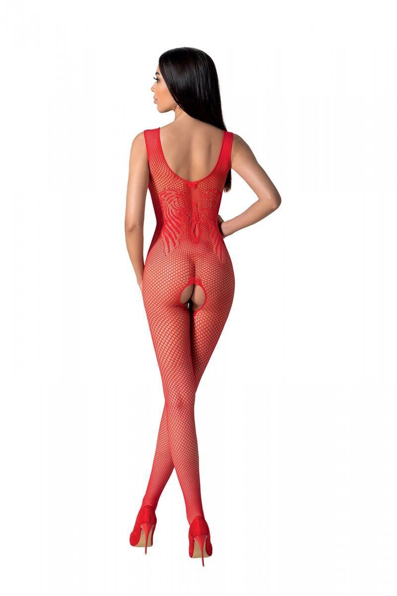 Бодистокинг с крыльями Passion BS098 One Size, red, средняя сетка, открытый доступ
