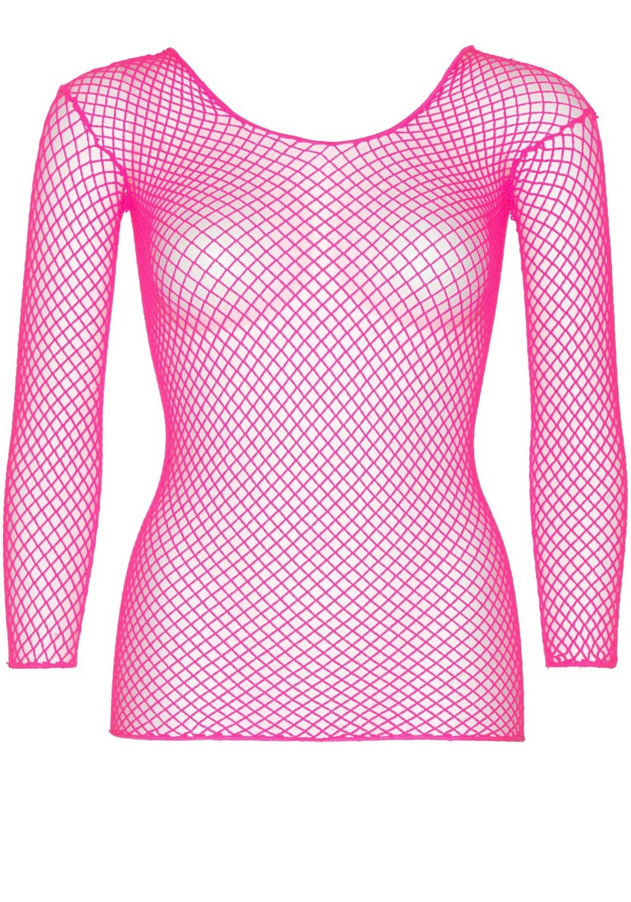 Сітчастий топ Leg Avenue Long Sleeves T-Shirts Neon Pink, One Size