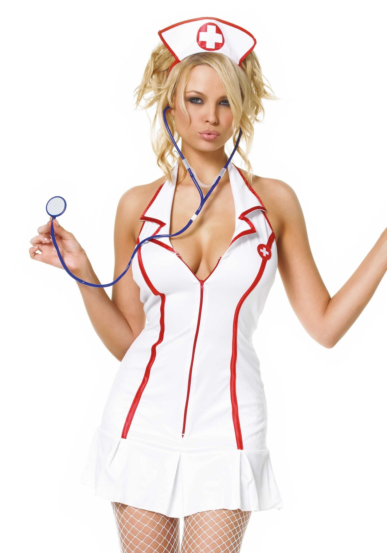 ​​Еротичний костюм медсестри Leg Avenue Head Nurse S/M, сукня, аксесуар на голову, стетоскоп