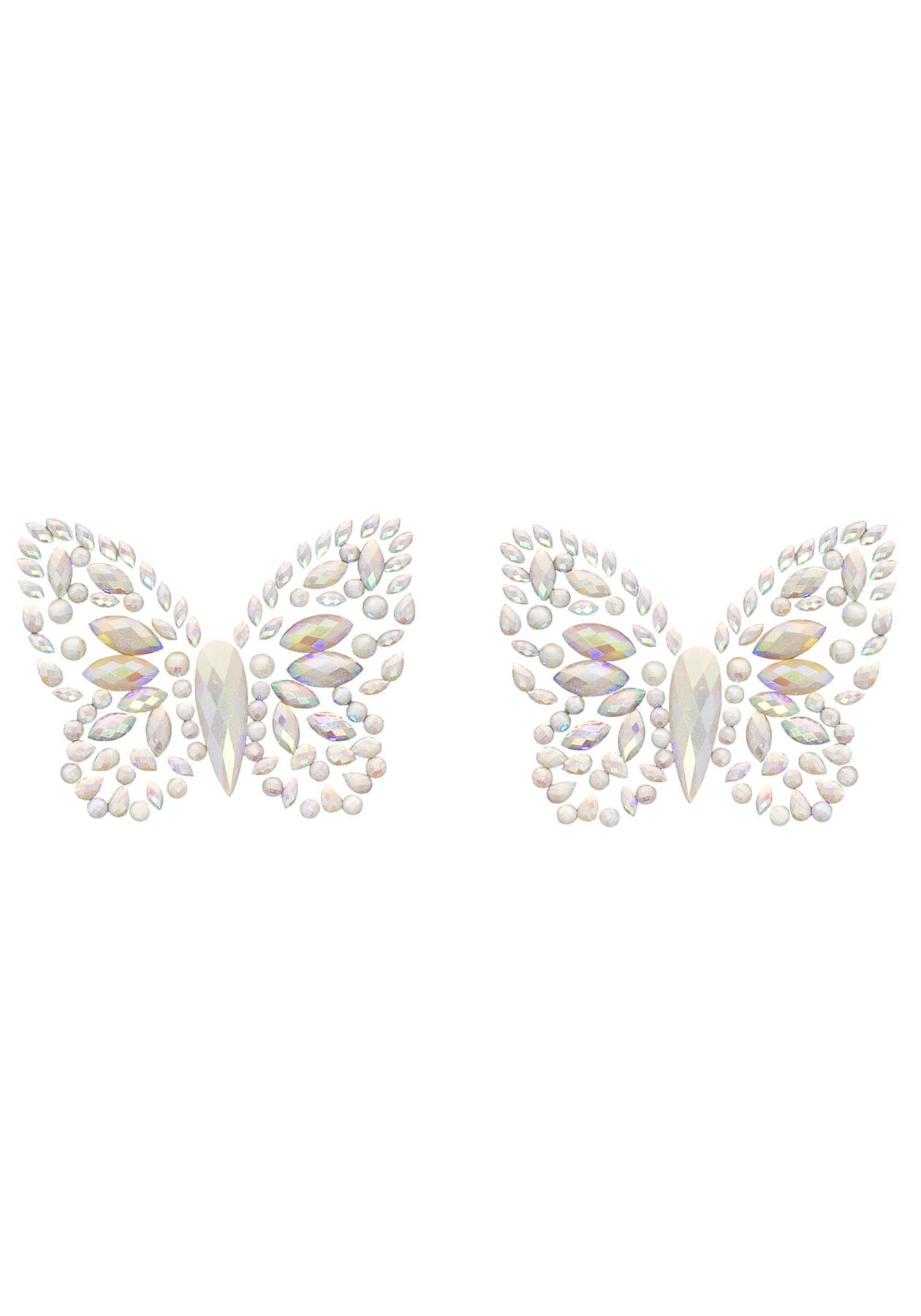 Пэстис-бабочки из кристаллов Leg Avenue Chrysallis nipple sticker, наклейки, светятся в темноте