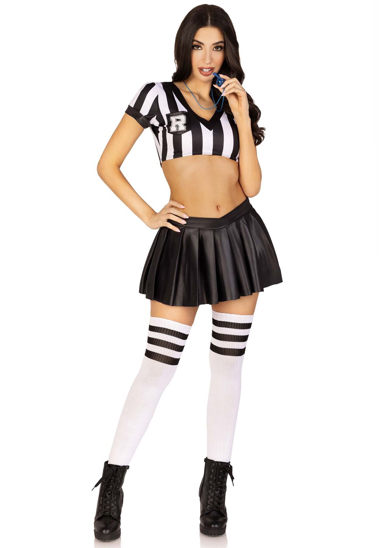 Костюм рефери Leg Avenue Time Out Referee S, кроп-топ, юбка, свисток