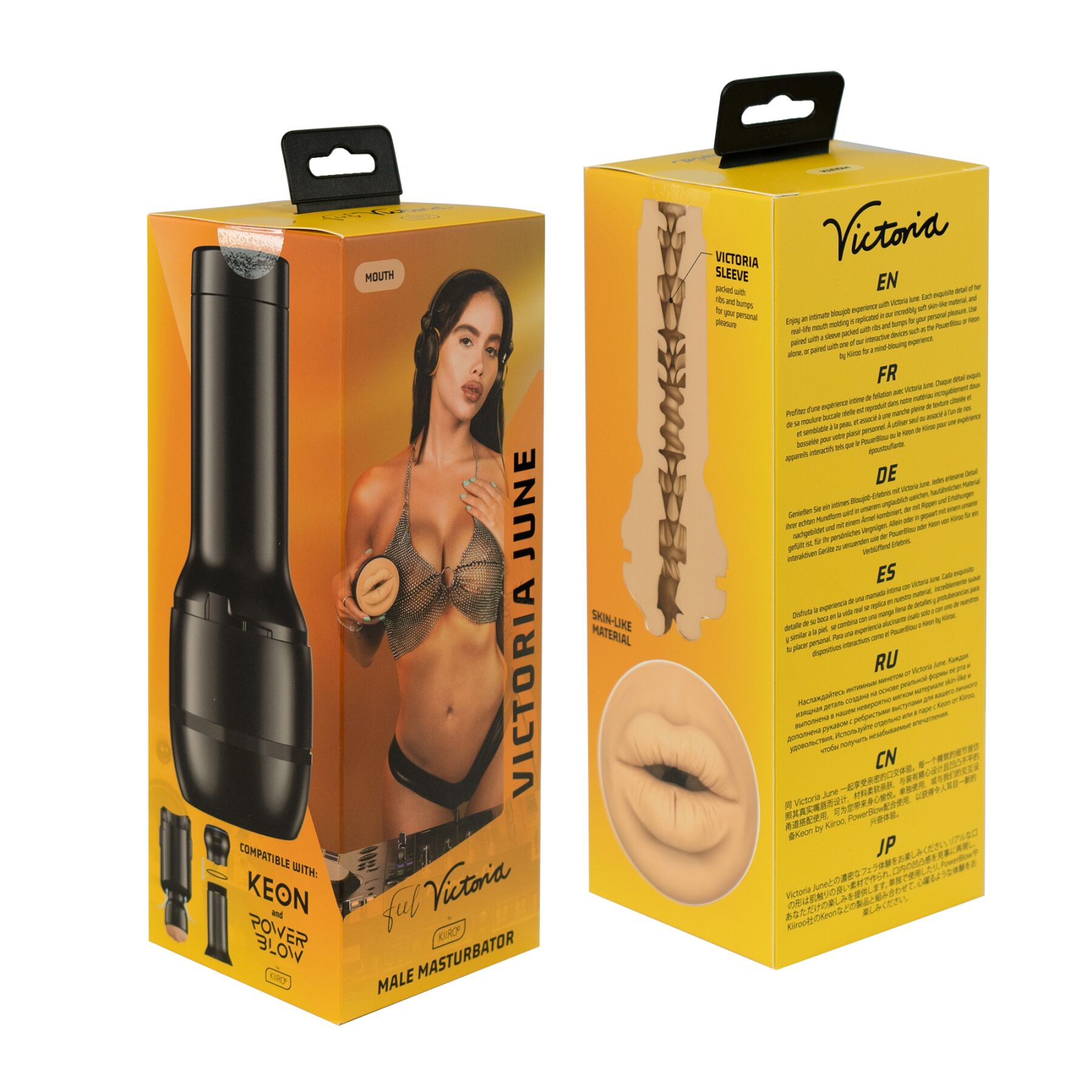 Мастурбатор Kiiroo Feel Victoria June Mouth Stroker PBC, сумісний з PowerBlow і Keon
