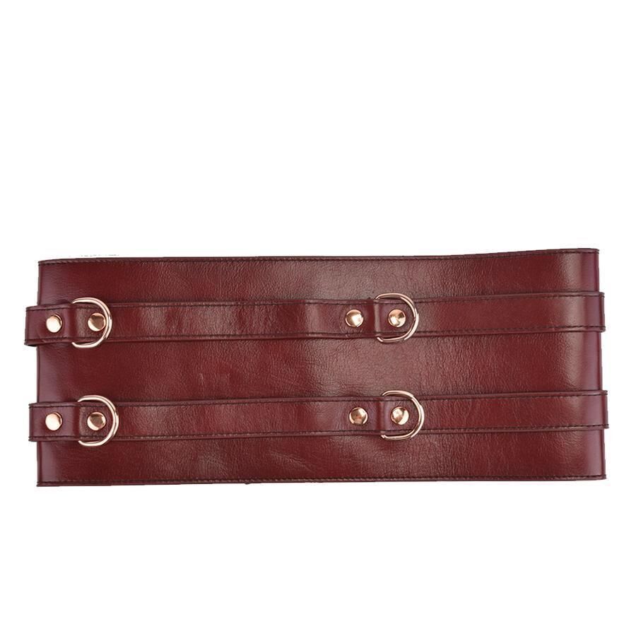 Кожаный пояс для бондажа Liebe Seele Wine Red Waist Cuff, S Size