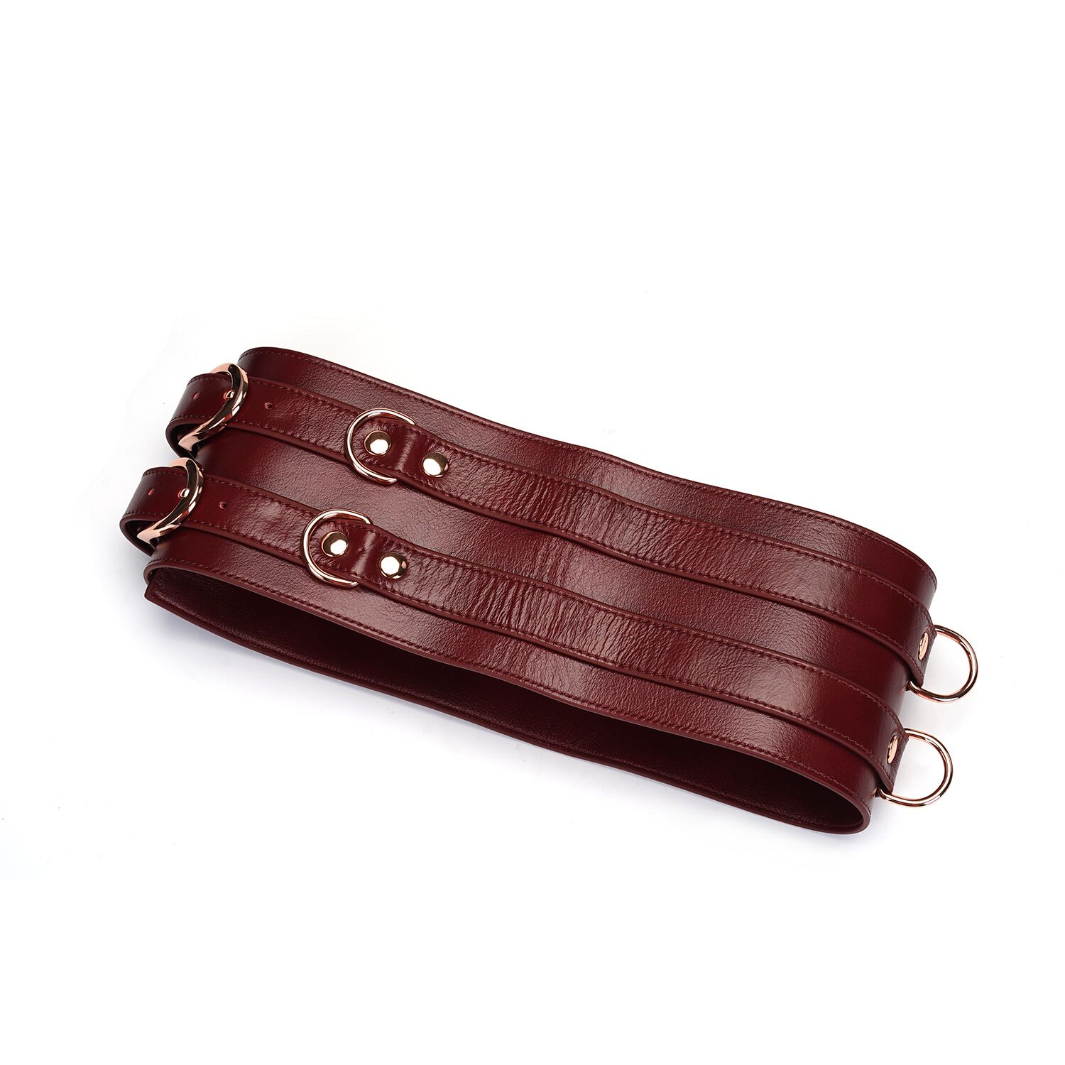 Кожаный пояс для бондажа Liebe Seele Wine Red Waist Cuff, M Size