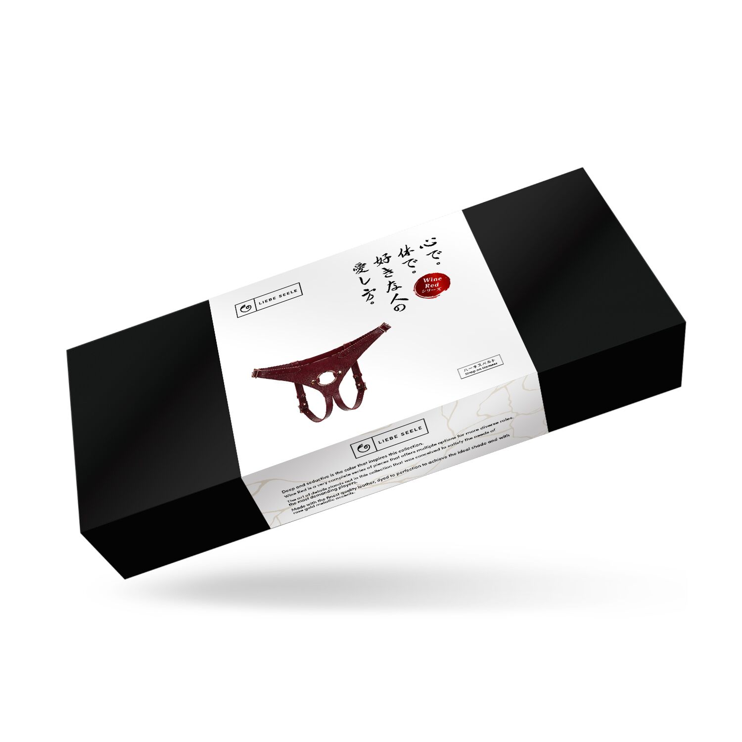 Кожаные трусы для страпона Liebe Seele Wine Red Strap on Harness, универсальный размер