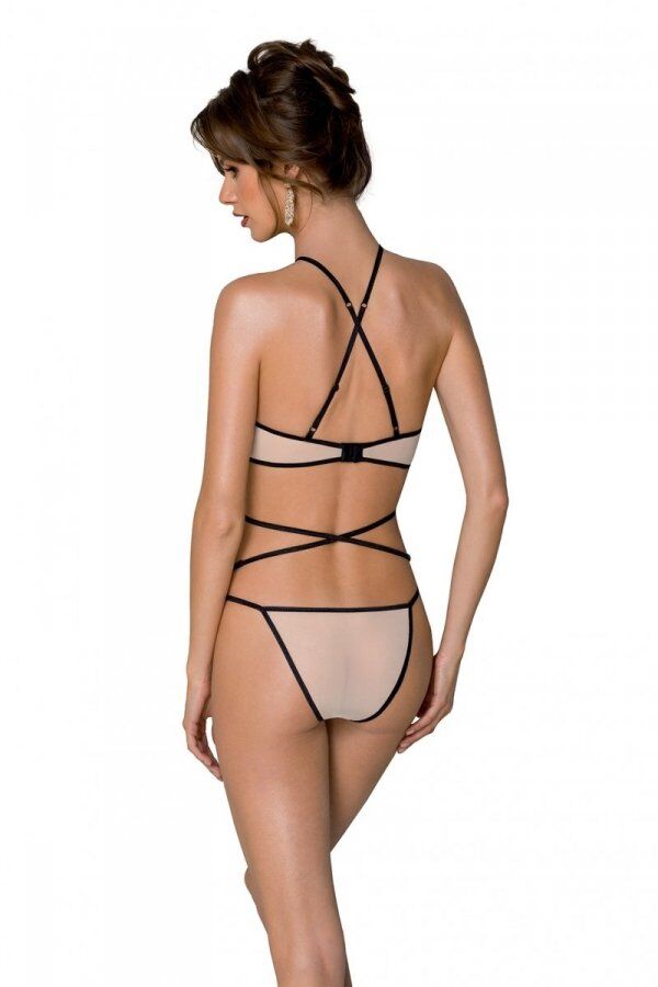 Комплект білизни Passion CHIKA SET, XXL/XXXL, cream, топ, трусики