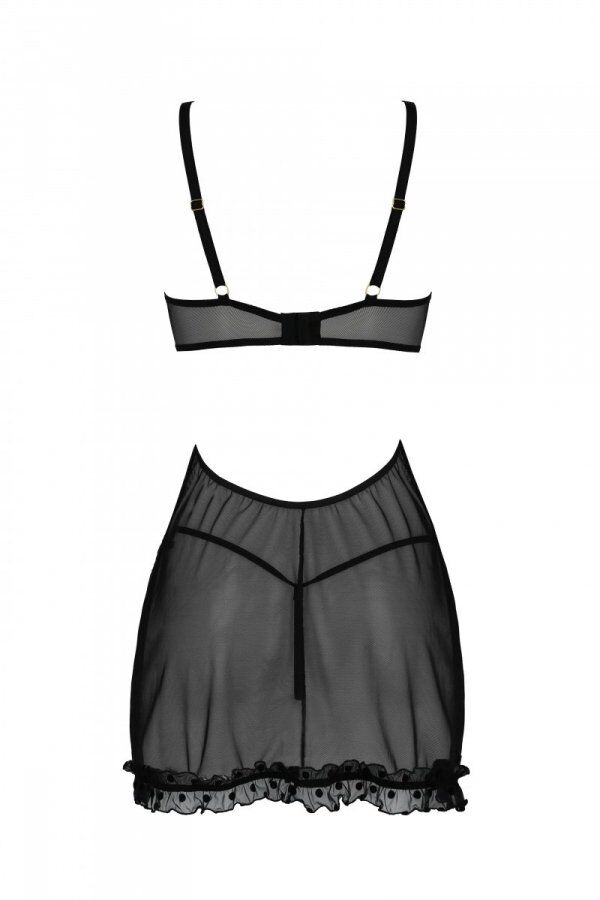 Эротический пеньюар Passion MARINA CHEMISE, XXL/XXXL, black