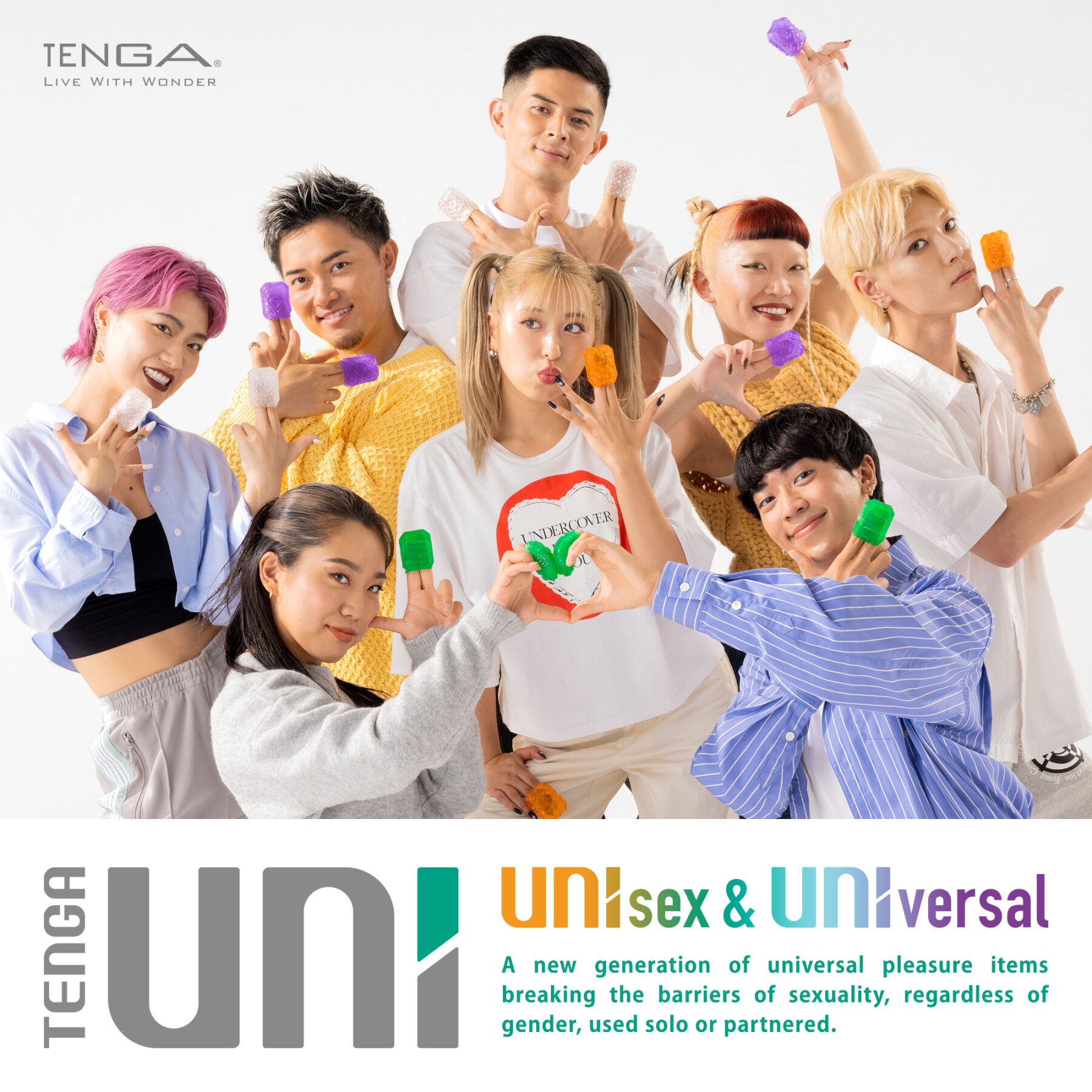 Набір унісекс-стимуляторів Tenga UNI Variety Pack (4 шт), лубрикант у комплекті
