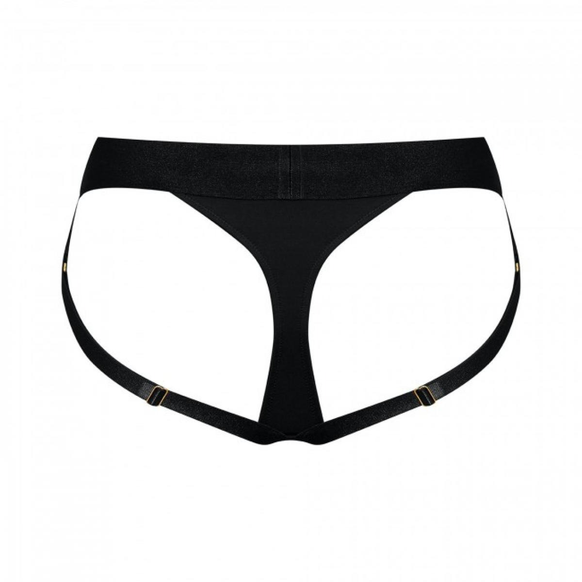 Трусики для страпона, S, Strap-On-Me кольцевое крепление, с отрытыми ягодицами, черные