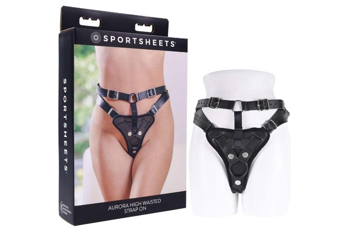 Трусики для страпонов Sportsheets Aurora High Waisted черные
