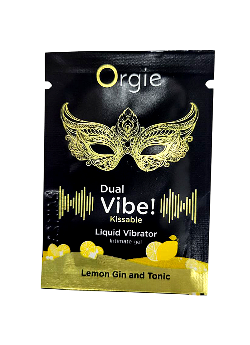 САШЕТ/Рідкий вібратор Orgie DUAL VIBE коктейль Джин-тонік лимон, 1 мл