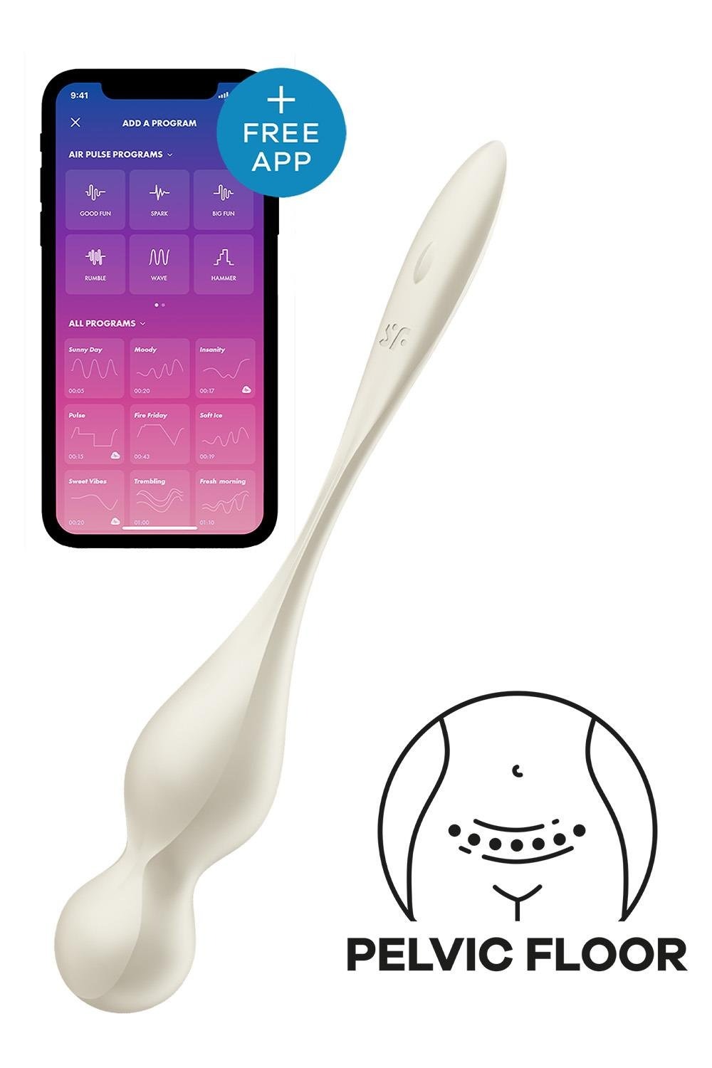 Смарт-шарики Кегеля Satisfyer Love Birds 1 с вибрацией, белые
