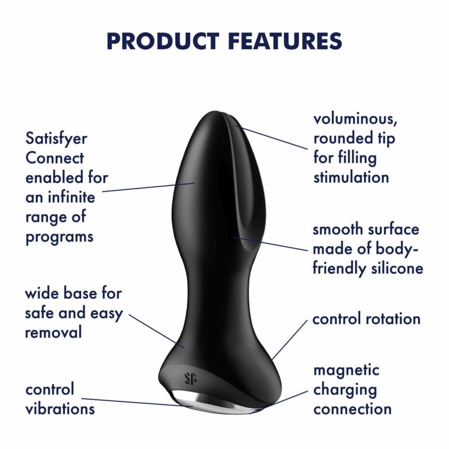 Анальная смарт-пробка с ротацией Satisfyer Rotator Plug 2+, черный
