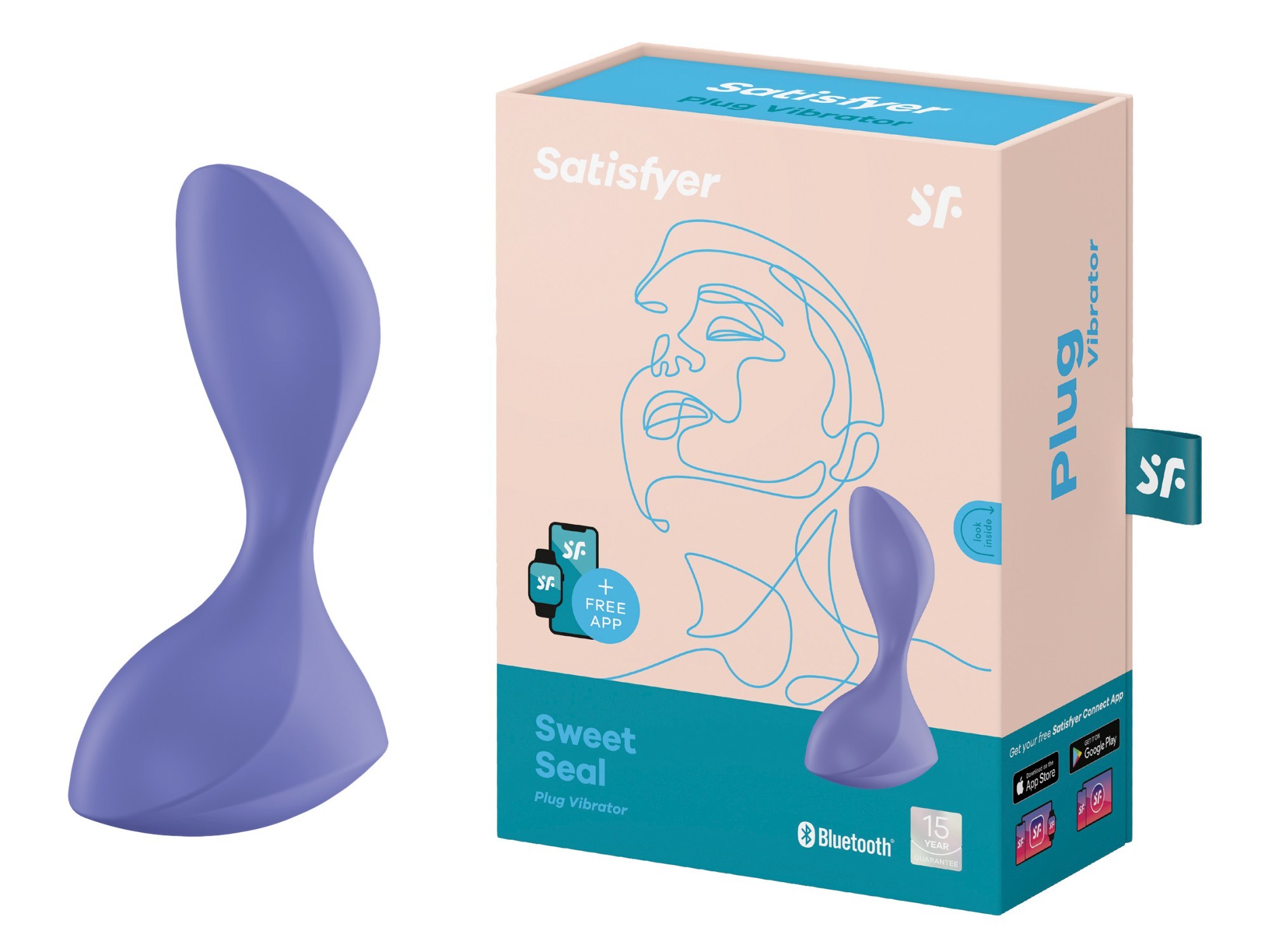 Анальный вибратор Satisfyer Sweet Seal с приложением, лиловый