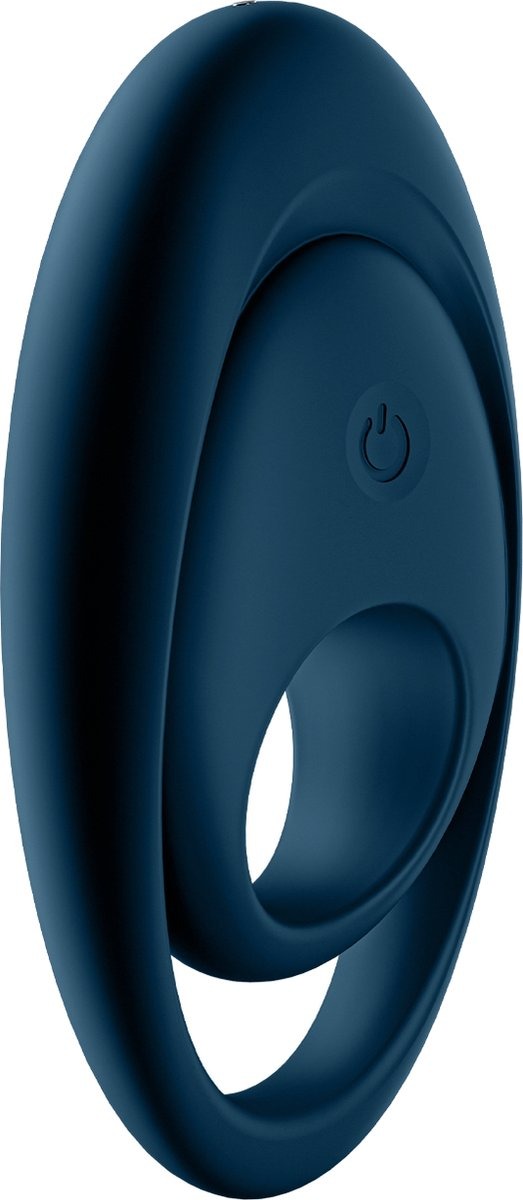 Кільце, що вібрує, для пеніса Satisfyer Glorious Duo зі стимуляцією яєчок і клітора, синє