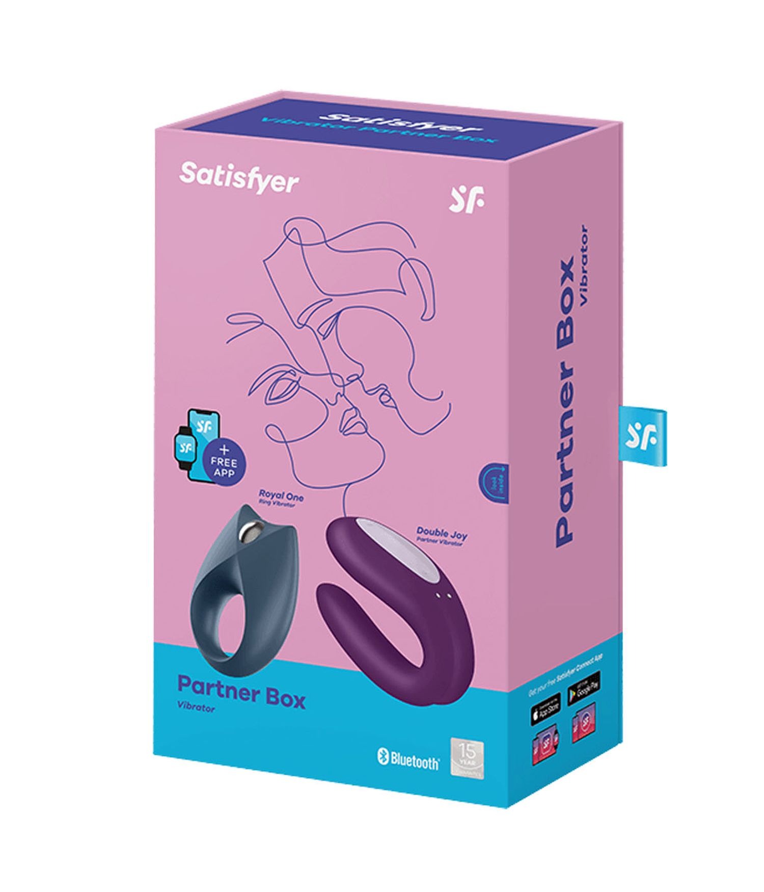 Набір вібромасажерів Satisfyer Partner Box 2 (Double Joy + Royal One), синій-фіолетовий