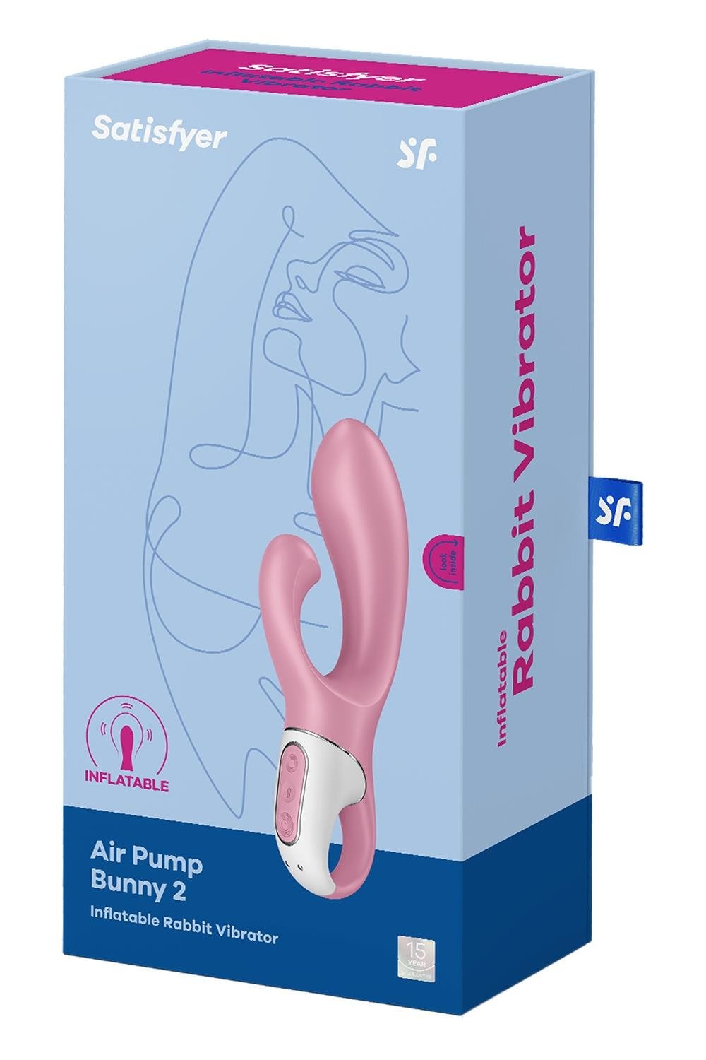 Вібратор кролик Satisfyer Air Pump Bunny 2 з технологією тиску повітря, рожевий
