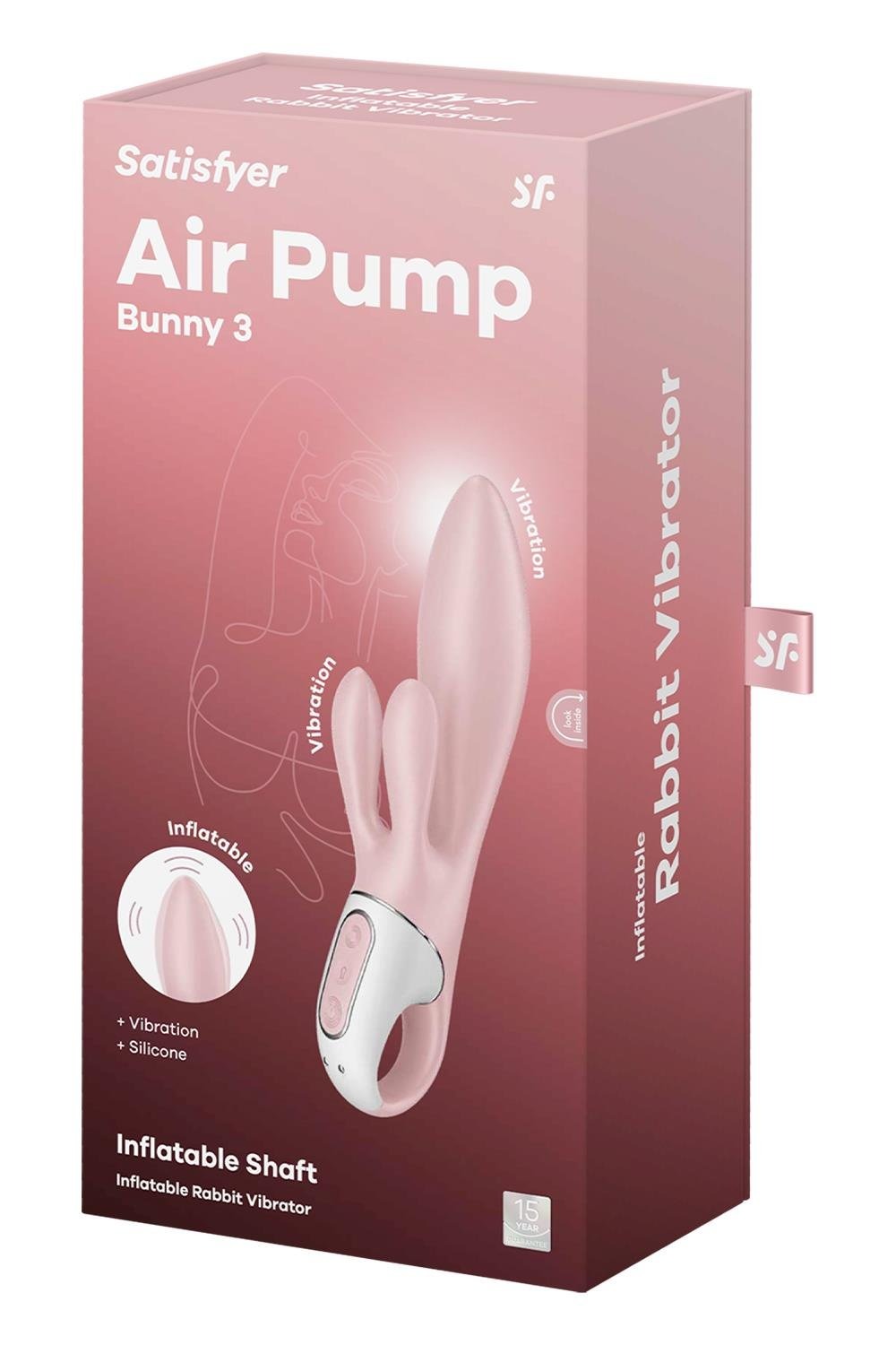 Надувний вібратор-кролик Satisfyer Air Pump Bunny 3 рожевий