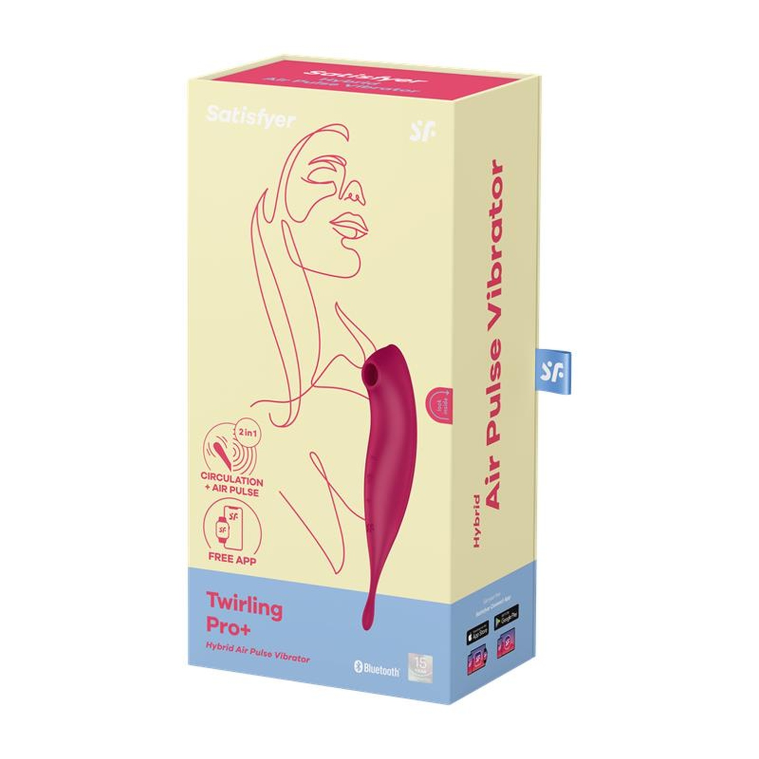 Вібратор із хвильовою стимуляцією Satisfyer Twirling Pro+ з додатком, червоний